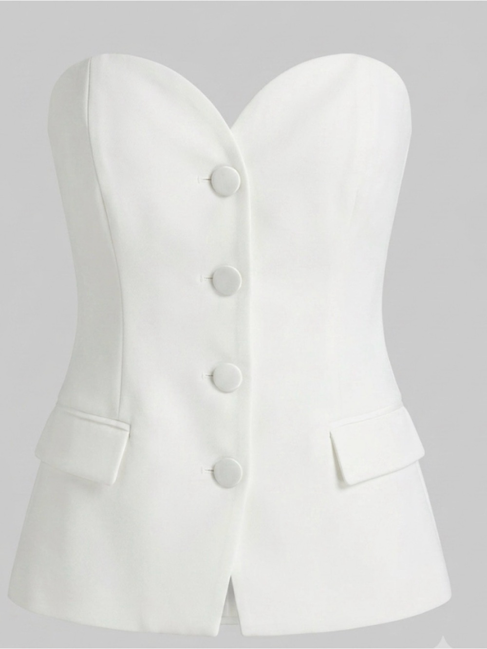Zara Strapless White Corset Blazer Top Structured Tailored Vest Size XS - Picture 5 of 14